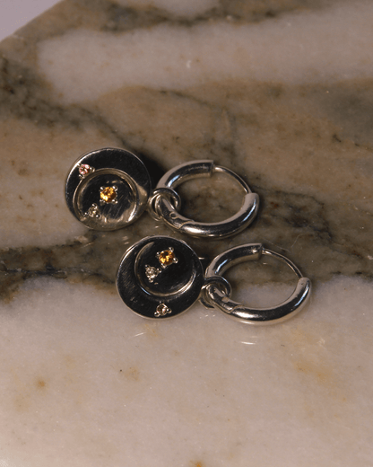 Moon Charm Hoops